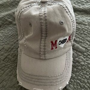 Distressed Gray Cap with Cheer Embroidery